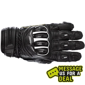 RST Tractech Evo 4 Short (ce) Leather Motorcycle Racing Gloves - Black