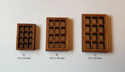 10 pack MDF Laser Cut Windows for Terrain buildings D&D Warhammer 28mm railway