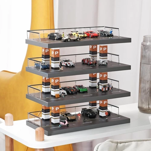 1/64 Scale Diorama Car Garage Model LED Lighting City Parking Lot Scene Model UK - Picture 12 of 23