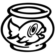 FISHBOWL GOLD FISH BOWL HOME FAMILY PET ANIMALS JDM VINYL DECAL STICKER (FB-01)