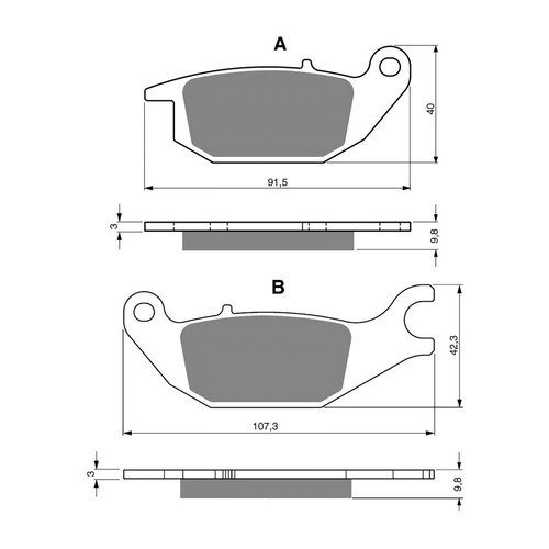 Brake Pads for HONDA CBR 125 R 2004-2007 REAR - Picture 3 of 3