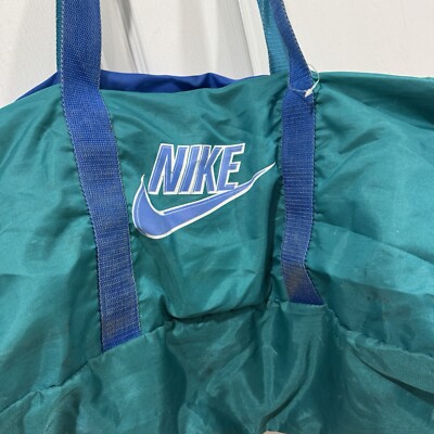 VINTAGE 70s 80s NIKE Gym Bag Duffel Bag BLUE WHITE Cross Trainin