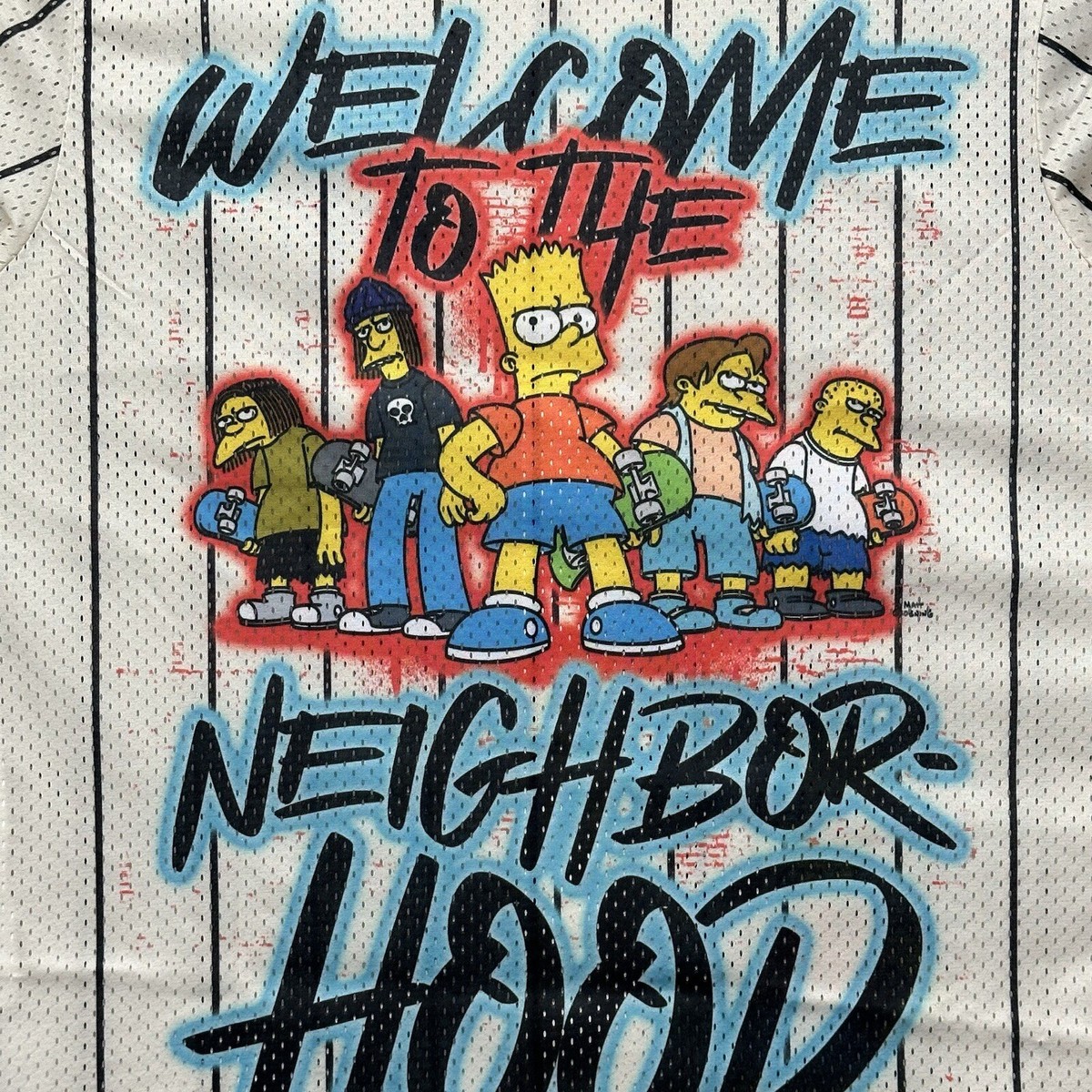 The Simpsons Bart Neighborhood Baseball button up Jersey T
