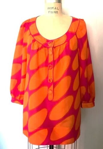 MARIMEKKO X H&M Womens Orange Pink Swing Blouse 16