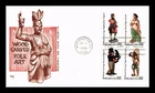 CIGAR STORE INDIAN FOLK ART CARVED FIGURES SET 1986 MARG CACHET FDC VF UNADDR