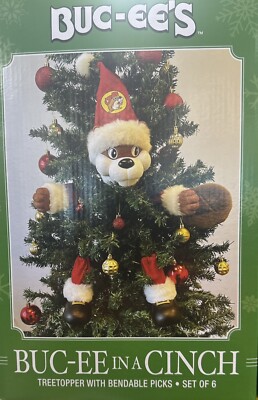 New Buc-Ee In A Cinch Christmas Tree Topper With Bendable Picks 6 Piece Bucees