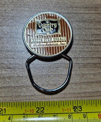 Vtg Country Club Brick Oven Breads Modern Bakeries Advertising Metal Keychain