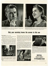 1941 Royal Typewriter Boss asks Secretary for advice Vintage Print Ad
