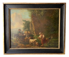 1799 OMMEGANCK Signed DUTCH Old Master LANDSCAPE Animals Rare Antique Art