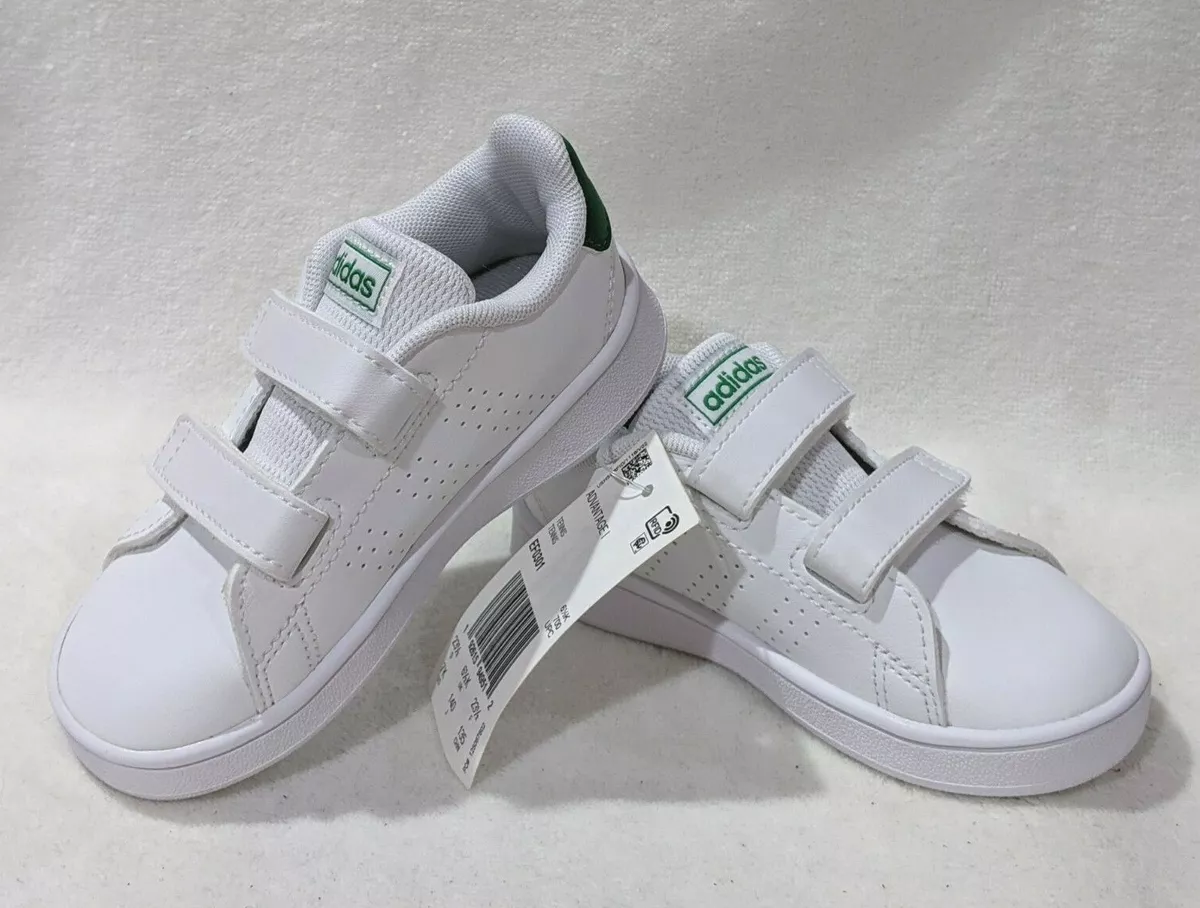 adidas Toddler Boy s Advantage White Green Sneakers EF0301