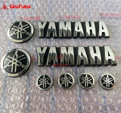 8x Silver Motorcycle Oil Tank Badges Emblem for R1 R3 R6 R7 Tmax XJR FZ V star