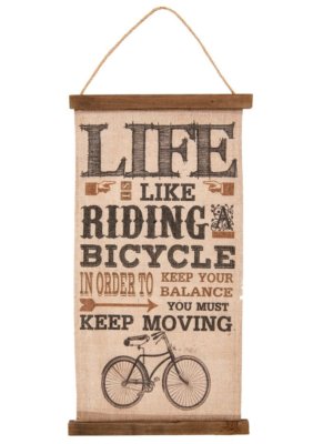 Wandkarte LIFE IS LIKE RIDING A BICYCLE 49cm Clayre & Eef