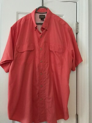 C E Schmidt Workwear Shirt Mens XXL Salmon Short Sleeve Vented Fishing Outdoors