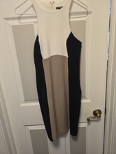 Express Sleeveless Dress Size 6 Taupe,white,black