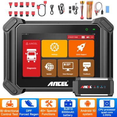 ANCEL V6 HD Heavy Duty Truck Scanner OBD Bidirectional DPF Regen ECU Programming