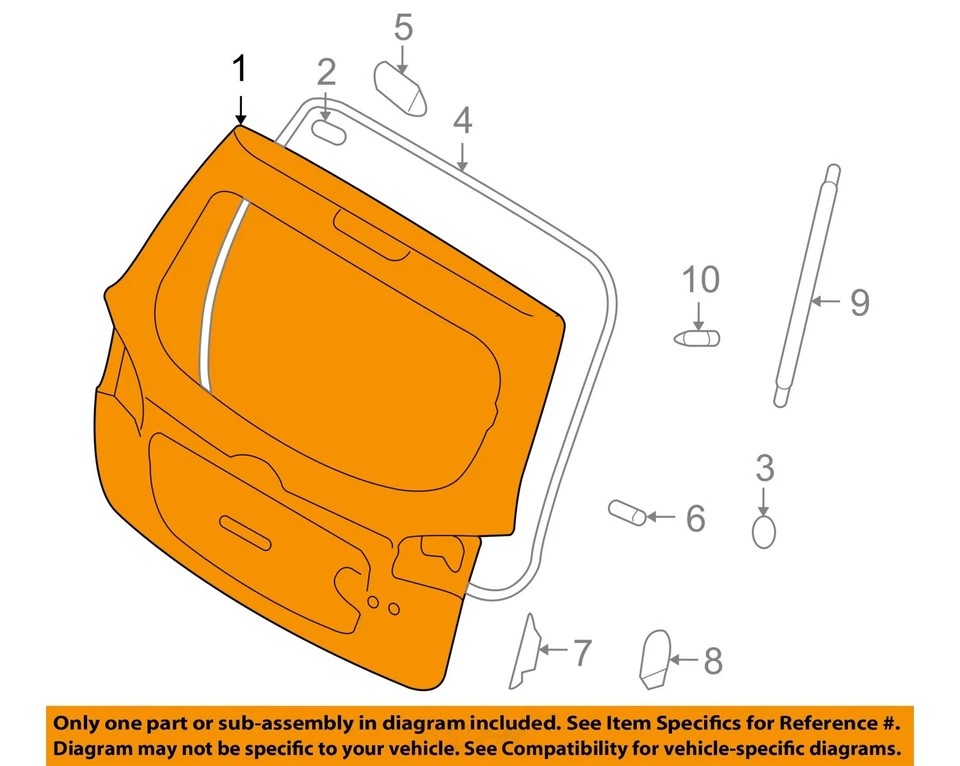 Used Deck Lid fits: 2011 Hyundai Santa fe w/rear spoiler w/o rear view camera Gr Foto 3 de 4
