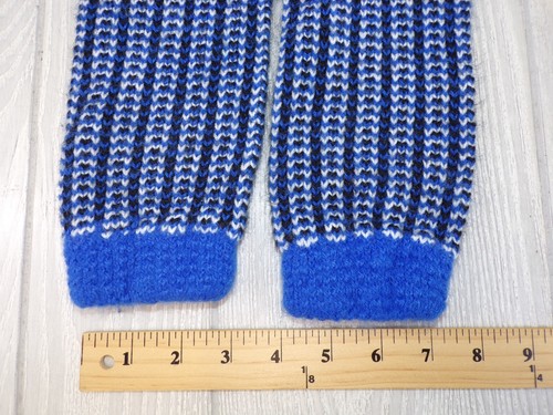 Vintage Handarbeit gehäkelte Stulpen rot Paar & blau Paar - Bild 5 von 7