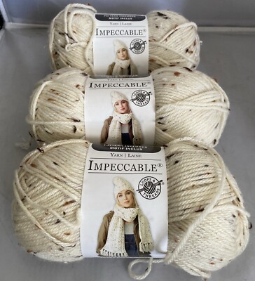 3 Skeins Yarn Loops & Threads * Impeccable - Aran Tweed / 190 yds 3 oz