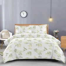 Heavyweight Flannel 3PC Hedgerow Duvet Cover Set, 170 GSM