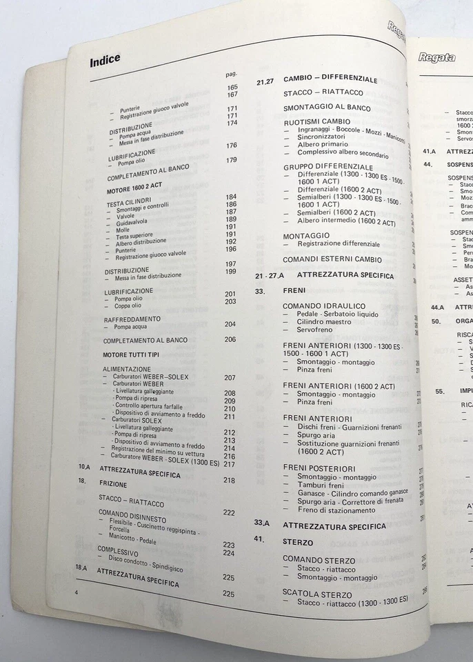 Manuale Assistenza Tecnica Officina Fiat Regata Originale 1983 - Immagine 4 di 4