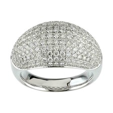 Fine 5 CT Round Cut Simulated White Sapphire Anniversary Women's Dome Style Ring