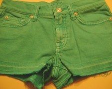 NWOT GIRLS SEVEN FOR ALL MANKIND COLORED DENIM SHORTS-SIZE 10-TEAL