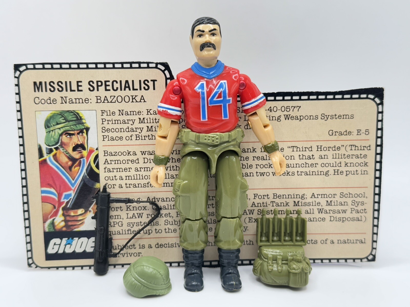 GI Joe 1985 Bazooka 100% Complete Vintage Hasbro Action Figure With Card