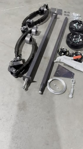 DIY 2000kg Tandem Trailer Kit. Electric Brakes 45mm axles Rocker roller ...