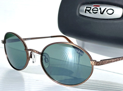 NEW REVO PYTHON 1 Antique Bronze POLARIZED Green Round Sunglass 1147 02 ...