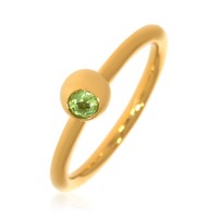 Xen Ring Mit 3 Mm Peridot Ca. 0,12 Ct. Gelbvergoldet 56 / 17,8 Mm
