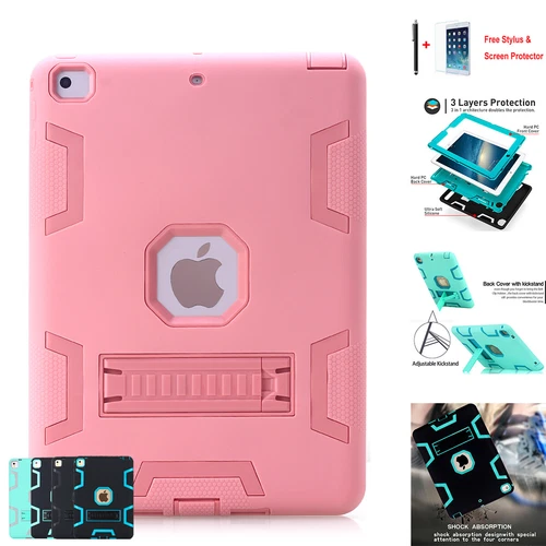 For iPad Air 2/1st Gen 9.7 inch 2013/2014 Case Shockproof Heavy Duty Stand Cover