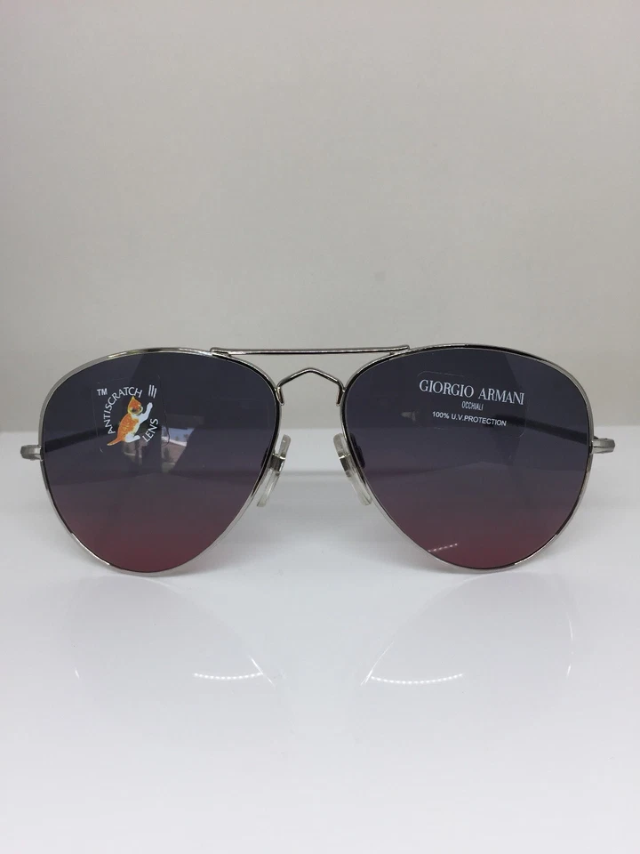 Óculos de sol vintage Giorgio Armani GA 615 aviador pequeno C. lentes degradê prata - Imagem 3 de 4