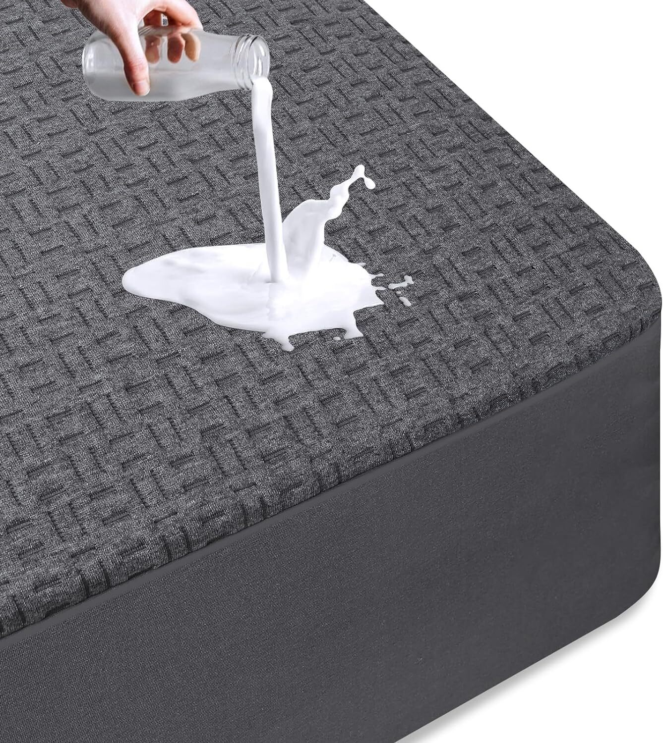 Mattress Protector Waterproof Luxury Bamboo Hypoallergenic Fitted Bed Cover Pad-image