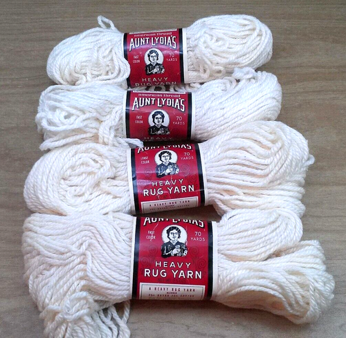 4 - 70 Yard Skeins Aunt Lydia's Heavy Rug Yarn Natural