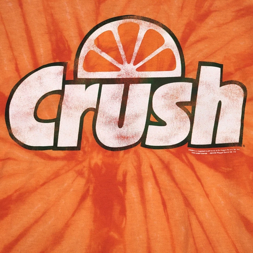 CRUSH SHIRT Mens ORANGE Medium M Tie Dye Casual LOGO SODA POP Retro Z Up NWT - Image 2 of 4