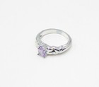 925 Sterling Silver  Faceted Amethyst Solitaire Band Ring Sz 7  RG3484 — photo 5