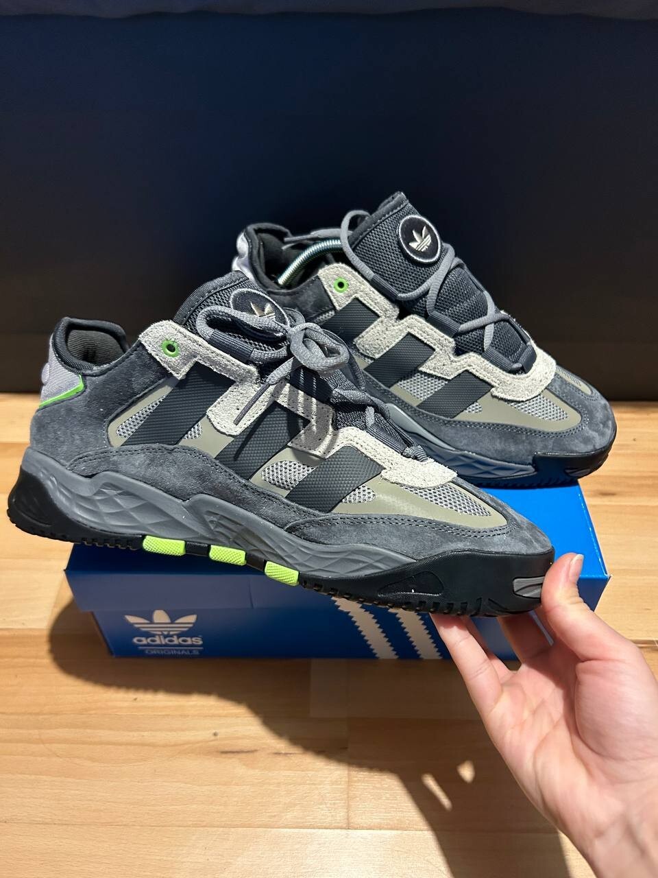 adidas Originals Niteball Grey Green Men Casual Lifestyle Shoes