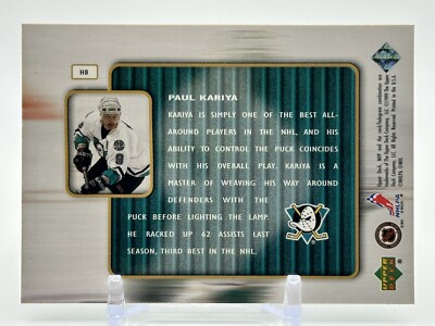 1999-00 Upper Deck MVP Hands of Gold Paul Kariya #H8 HOF | eBay