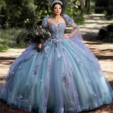 Sweetheart Quinceanera Dresses Ball Gown Off Shoulder Flower Sweet16 Party Dress
