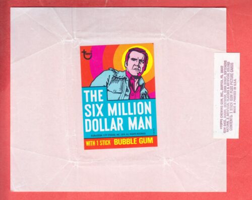 Topps Six Million Dollar 1975 envoltura de prueba para hombre casi nueva/como nueva - Imagen 1 de 1