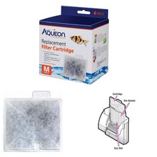 Replacement Aquarium Filter Cartridges Medium 6 Pack, Activated Carbon, Easy