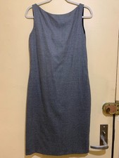 Gucci Grey Wool Cashmere Sheath Dress Women's IT 44 M Silk Lined Made Italy