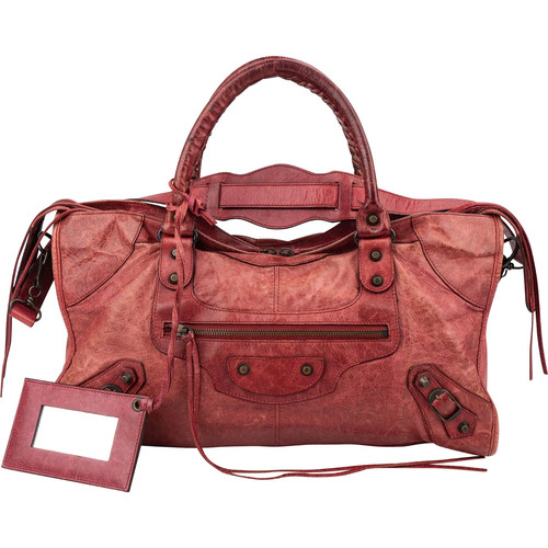 Balenciaga Red Leather Classic City Handbag Bag
