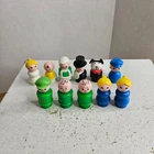 Vintage Fisher Price 11 Little People Figures Lot Mixed People and Dog