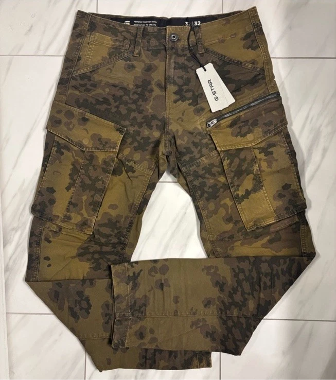 G-Star Raw Men's Rovic Zip Regular Tapered Cargo Pants Green Brown New