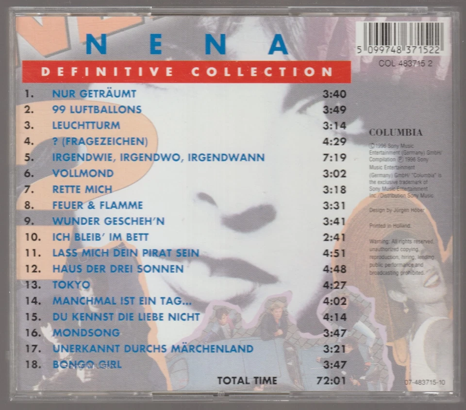 Nena - Definitive Collection [18 Track CD Album, 1996] - Bild 2 von 3