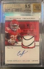 kansas city chiefs 2020 national treasures RPA 1/1 Clyde Edwards Helaire