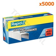 Agrafes 26/8 mm pour agrafeuse à pince ou à bras 50 feuilles (par 5000)