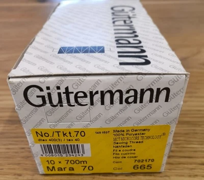 Gütermann Mara 70, neu Nähfaden 10 Stück x 700 m Fb. 665, 1x Karton - Bild 1 von 3