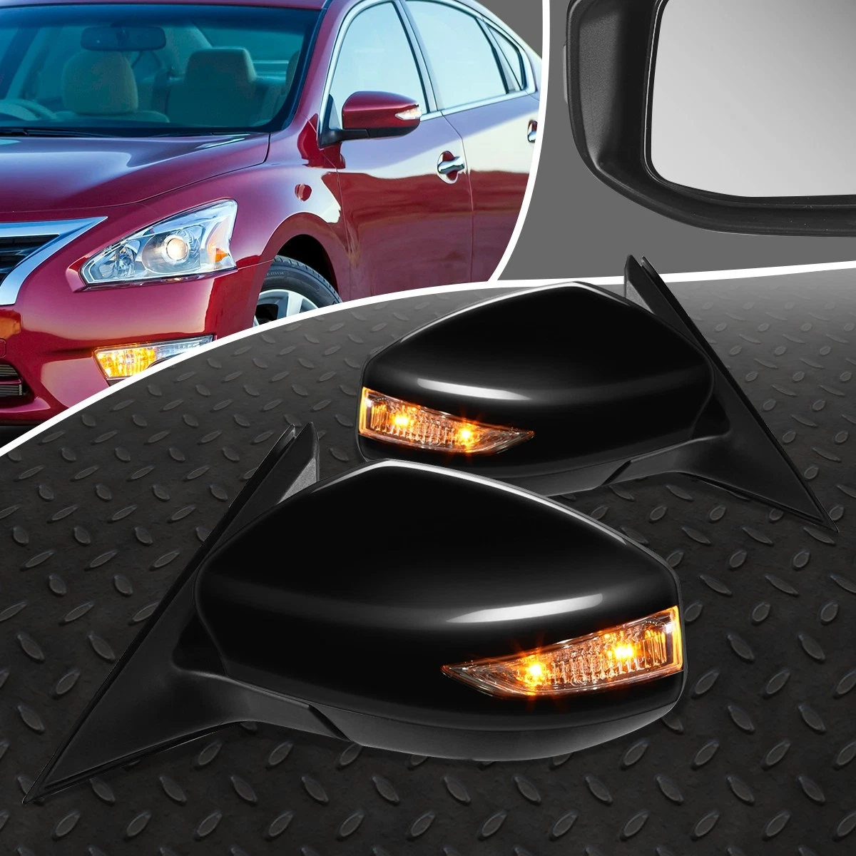 FOR 13-18 NISSAN ALTIMA SEDAN PAIR OE STYLE POWER+HEAT+TURN SIGNAL DOOR MIRROR